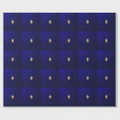 Goldener Buddha in Blau Geschenkpapier (Flach)