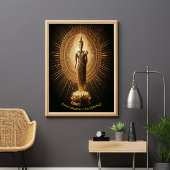 Goldener Buddha in der Lotus-Meditation Pose Poster