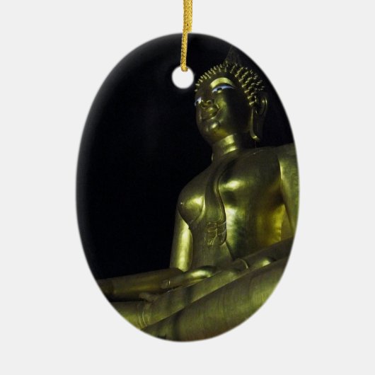 Goldener Buddha in der Nacht Keramik Ornament (Vorne)