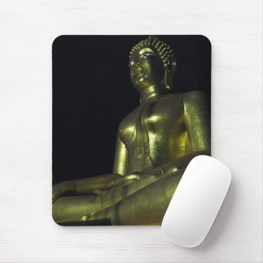 Goldener Buddha in der Nacht Mousepad (Mit Mouse)