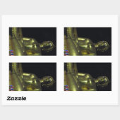 Goldener Buddha in der Nacht Rechteckiger Aufkleber (Blatt)