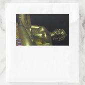 Goldener Buddha in der Nacht Rechteckiger Aufkleber (Tasche)