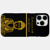 Goldener Buddha in Friedlicher Pose Case-Mate iPhone Hülle (Rückseite (Horizontal))