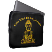 Goldener Buddha in Friedlicher Pose Laptopschutzhülle (Vorne Rechts)