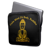 Goldener Buddha in Friedlicher Pose Laptopschutzhülle (Vorderseite Links)