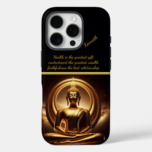Goldener Buddha in ruhiger Meditation Case-Mate iPhone Hülle (Rückseite)