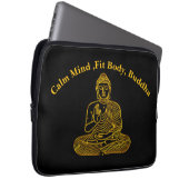 Goldener Buddha in ruhiger Pose Laptopschutzhülle (Vorne Rechts)