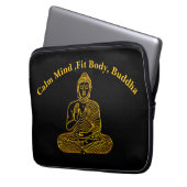 Goldener Buddha in ruhiger Pose Laptopschutzhülle (Vorderseite Links)