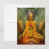Goldener Buddha in Temple Postkarte (Vorne/Hinten)
