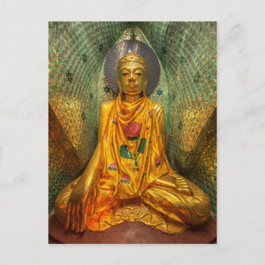 Goldener Buddha in Temple Postkarte (Vorderseite)