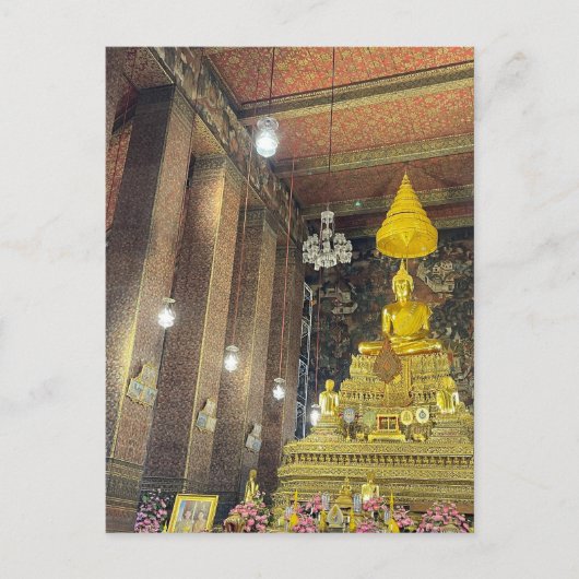 Goldener Buddha mit pho Postkarte (Vorderseite)