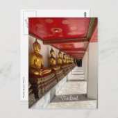 Goldener Buddha mit pho thailand Postkarte (Vorne/Hinten)