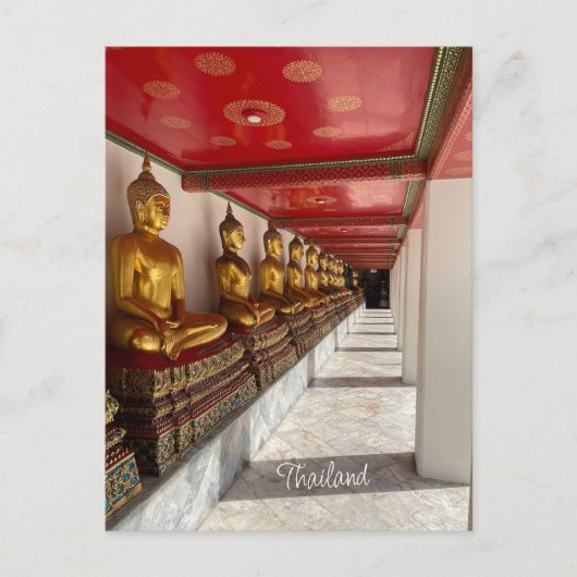 Goldener Buddha mit pho thailand Postkarte (Vorderseite)