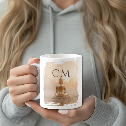Goldener Buddha-Monogramm Kaffeetasse