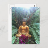 Goldener Buddha Postkarte (Vorne/Hinten)