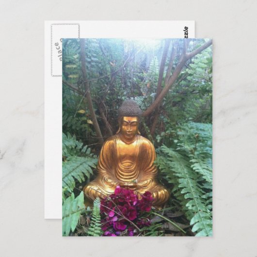 Goldener Buddha Postkarte (Vorne/Hinten)
