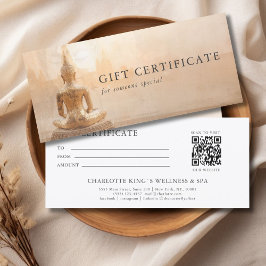 Goldener Buddha – Salon QR Code Geschenkgutschein