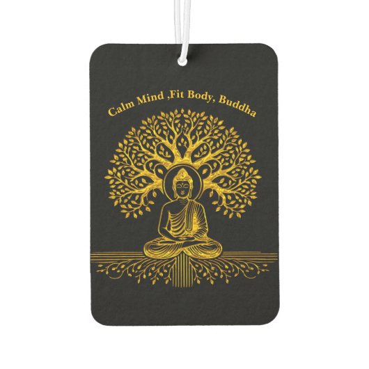 Goldener Buddha umgeben von faszinierenden Blätter Autolufterfrischer (Rückseite)