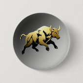 Goldener Bulle – Stärke & Wohlstand Emblem Button (Vorderseite)