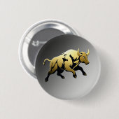 Goldener Bulle – Stärke & Wohlstand Emblem Button (Vorne & Hinten)