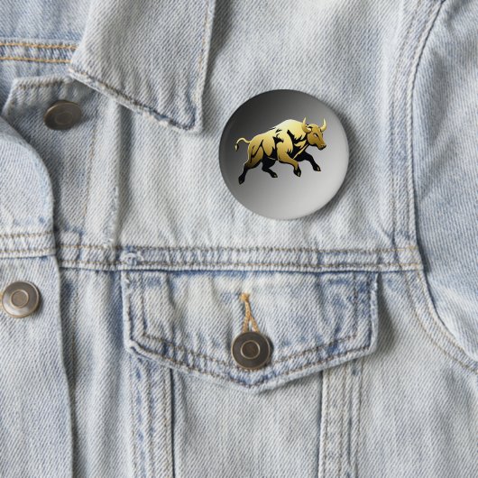 Goldener Bulle – Stärke & Wohlstand Emblem Button (Beispiel)