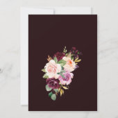 Goldener Burgundy-Blumenbrunch Einladung (Rückseite)