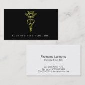 Goldener Caduceus Visitenkarte (Vorne/Hinten)