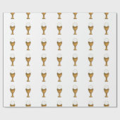 Goldener Chalice und Gastgeber - Heilige Kommune Geschenkpapier (Flach)