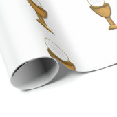 Goldener Chalice und Gastgeber - Heilige Kommune Geschenkpapier (Rolleneckpunkt)