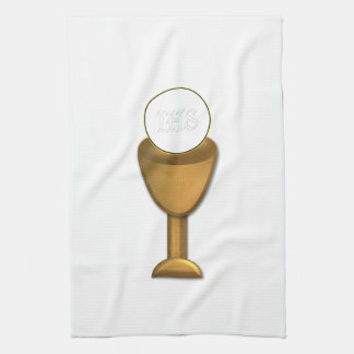 Goldener Chalice und Gastgeber - Heilige Kommune Handtuch