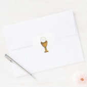 Goldener Chalice und Gastgeber - Heilige Kommune Herz-Aufkleber (Umschlag)