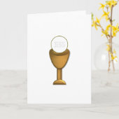Goldener Chalice und Gastgeber - Heilige Kommune Karte (Gelbe Blume)