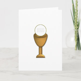Goldener Chalice und Gastgeber - Heilige Kommune Karte