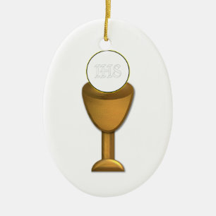 Goldener Chalice und Gastgeber - Heilige Kommune Keramikornament