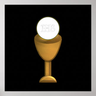 Goldener Chalice und Gastgeber - Heilige Kommune Poster