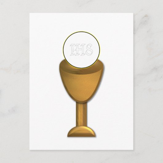 Goldener Chalice und Gastgeber - Heilige Kommune Postkarte (Vorderseite)