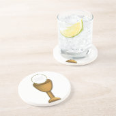 Goldener Chalice und Gastgeber - Heilige Kommune Sandstein Untersetzer (Seite)