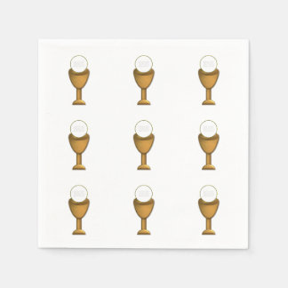 Goldener Chalice und Gastgeber - Heilige Kommune Serviette