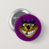 Goldener Cheshire-Katzen-Knopf Button (Vorne & Hinten)