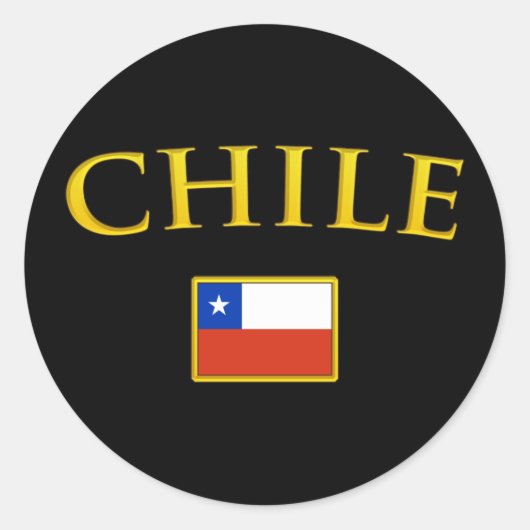 Goldener Chile Runder Aufkleber (Vorderseite)