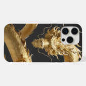 Goldener chinesischer Drache Kunst | Mythisches Fa iPhone Hülle (Rückseite (Horizontal))