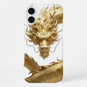 Goldener chinesischer Drache Kunst Mythisches Fa iPhone 16 Plus Hülle