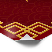 Goldener chinesischer Drache Lunar im neuen Jahr 2 Poster (Ecke)