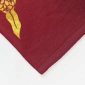 Goldener chinesischer Drache mit altem Ideogramm F Fleecedecke (Ecke)