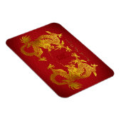 Goldener chinesischer Drache mit altem Ideogramm F Magnet (Rechte Seite)