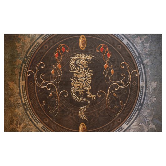 Goldener chinesischer Drache Stoff (Yard (91,4 cm))