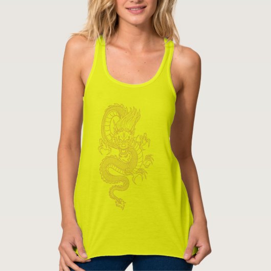 Goldener chinesischer Drache Tank Top (Vorderseite)