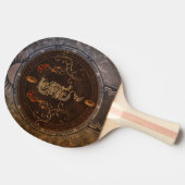 Goldener chinesischer Drache Tischtennis Schläger (Seitenansicht)