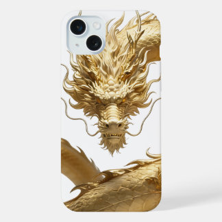 Goldener chinesischer Drachen Kunst | Mythisches F iPhone 15 Plus Hülle