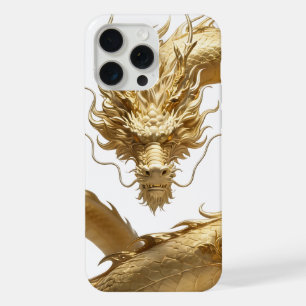 Goldener chinesischer Drachen Kunst   Mythisches F iPhone 15 Pro Max Hülle